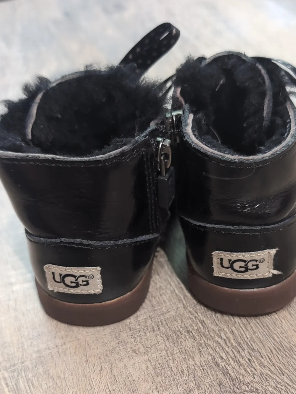 Kids Black Faux-Leather Ankle Boots with Star-Print Laces